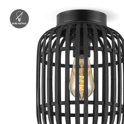 Ceiling lamp with bamboo shade 21.5 x 21.5 x 30 cm