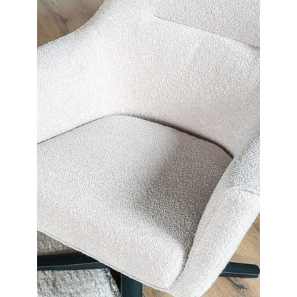 Fauteuil Ties – Bouclé – Naturel Moderne Draaifauteuil bouclé |woon-meubel.nl
