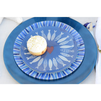 Dessertborden Set – 6 Donkerblauwe Glazen Borden Ø20 cm |woon-meubel.nl