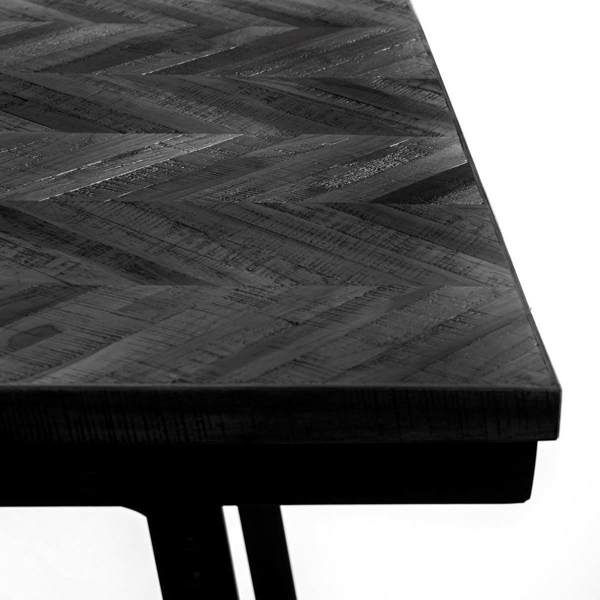De Herringbone Markttafel - Zwart - 200 cm | woon-meubel.nl