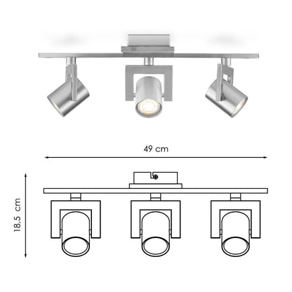 Surface-mounted spotlight Concrete 3 - incl. dimmable LED lamp - concrete