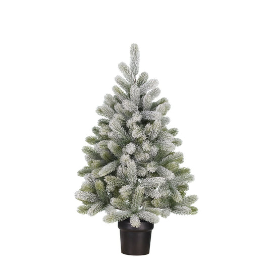 Nigata Kunstkerstboom in Pot - H90 x Ø55 cm - Groen Frosted