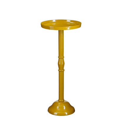 Duco Bijzettafel H58xØ25cm - Gerecycled Aluminium Donkergeel|woon-meubel.nl