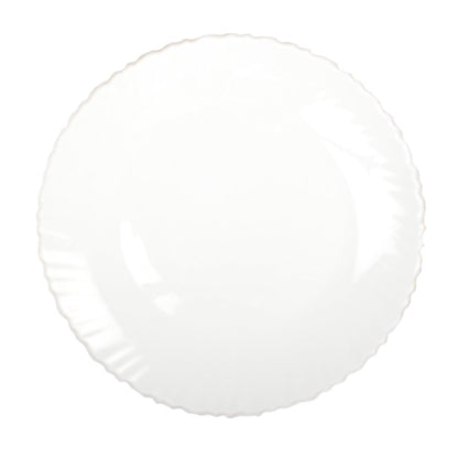 Witte platte plaat gouden rand