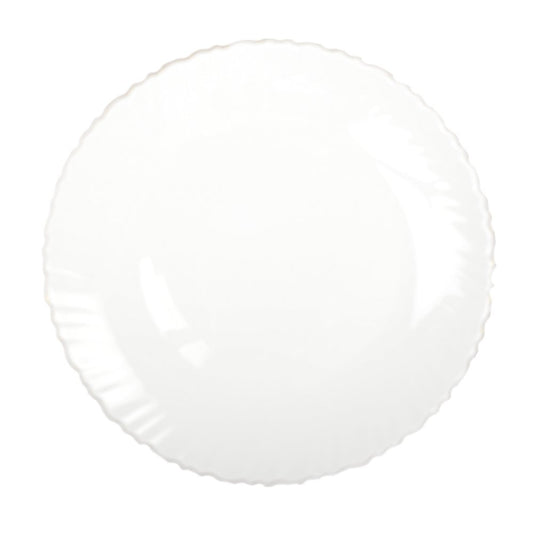 Witte platte plaat gouden rand