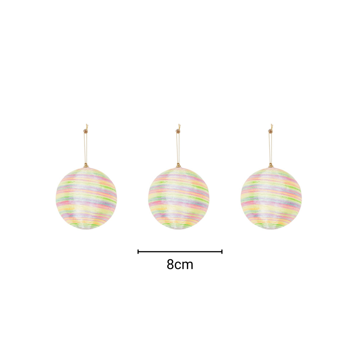 Kersthangers- Kerstballen- Schuim- Neonkleuren -S3- 8cm