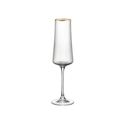 Luxe Champagnefluiten met Vergulde Rand – 210 ml – Set van 6