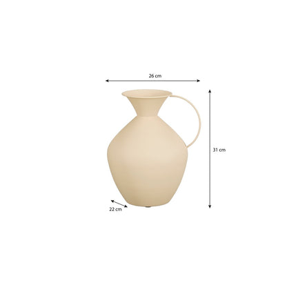 Gyge Vaas Off-white - Metaal - L26 x B22 x H31 cm |woon-meubel.nl