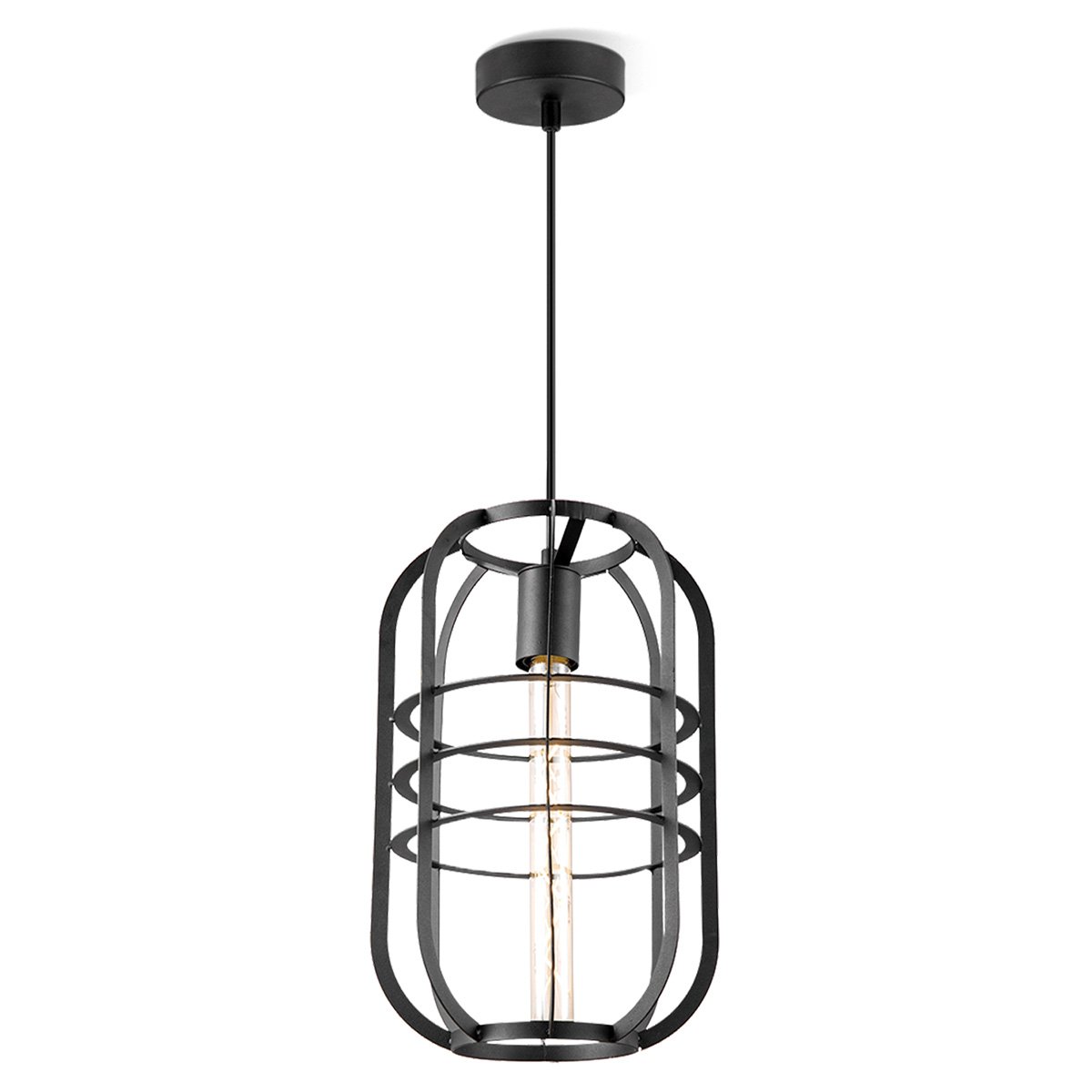 Hanglamp Nero - Zwart - 24x24x141cm