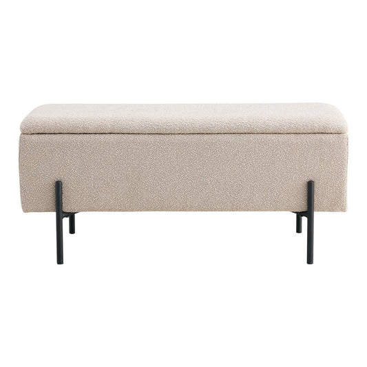 Watford Bench - Bank in bouclé met opbergruimte, beige