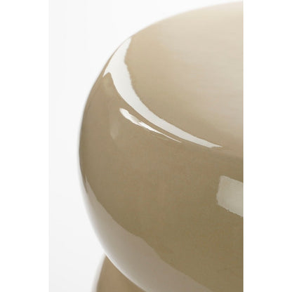 Vendi Side table - H44 x Ø32 cm - Ceramic - Cream
