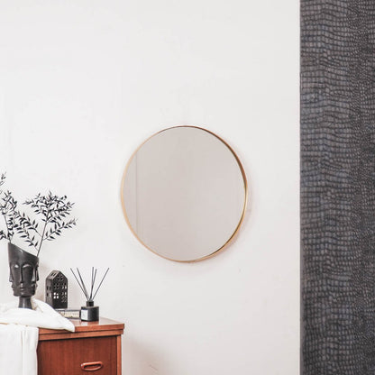 Spiegel - Ronde Wandspiegel - Metaal - Goud - Ø60cm|woon-meubel.nl