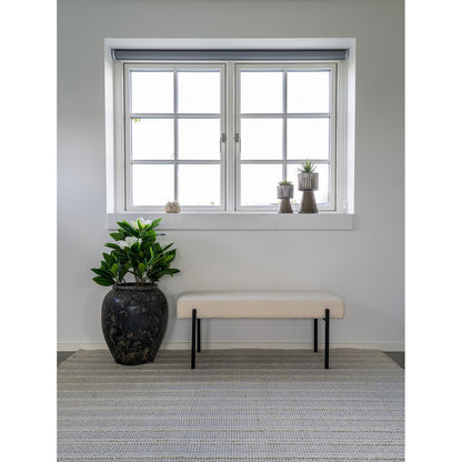 Swindon Bench - Bank in bouclé, wit |woon-meubel.nl
