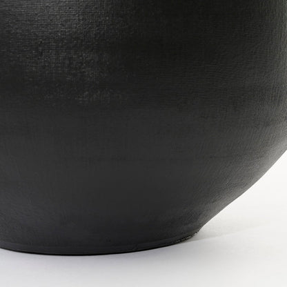 Cache-pot Douro - H23 x Ø26 cm - Terre cuite - Mat - Noir
