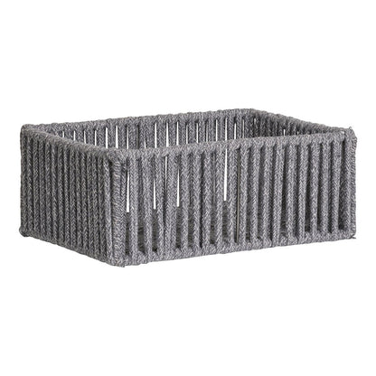 Set of 3 Storage Baskets Gray – Cotton &amp; Metal – House Nordic