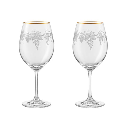 Wijnglazen (Set van 2) – Gouden Rand – Marie Design