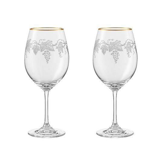 Wijnglazen (Set van 2) – Gouden Rand – Marie Design