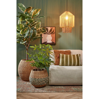 Lampe à suspension Elsa - H49 x Ø35 cm - Jute - Marron clair