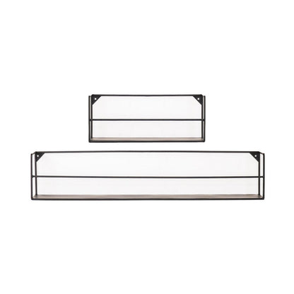 Set van 2 Wandplanken Zwart – Metaal | woon-meubel.nl