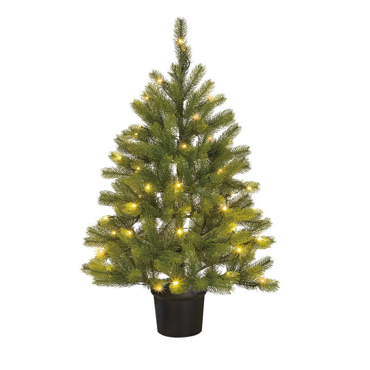 Nigata Kunstkerstboom in Pot met LED Verlichting - H90 x Ø55 cm - Groen