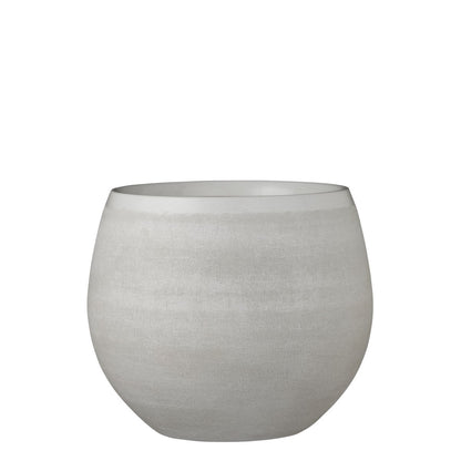 Cache-pot Douro - H25 x Ø 29 cm - Terre cuite - Blanc cassé