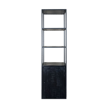 Vakkenkast Cil 200 x 55 cm - Zwart Mangohout | woon-meubel.nl