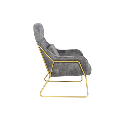 Loungestoel van grijs fluweel |woon-meubel.nl