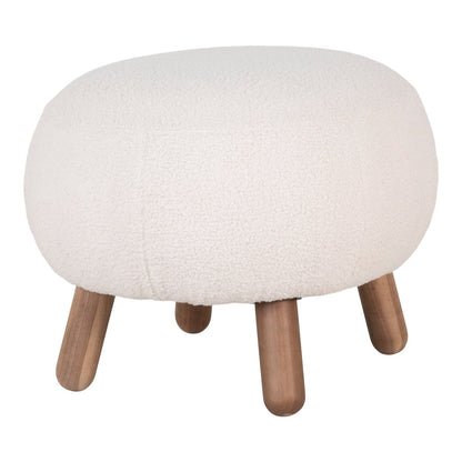 ✨ Faux Leather Footrest in White with Walnut-Look Legs | House Nordic