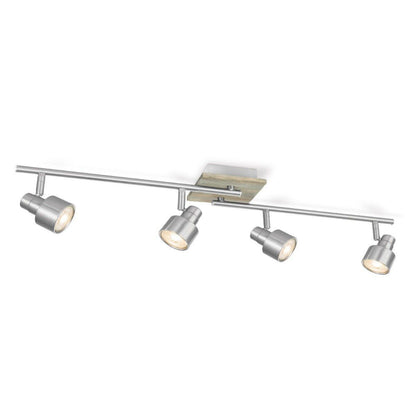 LED Surface-mounted spotlight Drift 4 - incl. dimmable LED lamp - wood