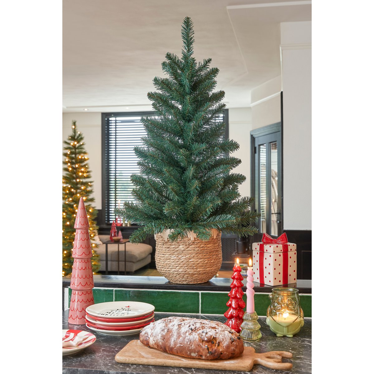 Riverton Kunstkerstboom in Pot - H90 x Ø58 cm - Groen