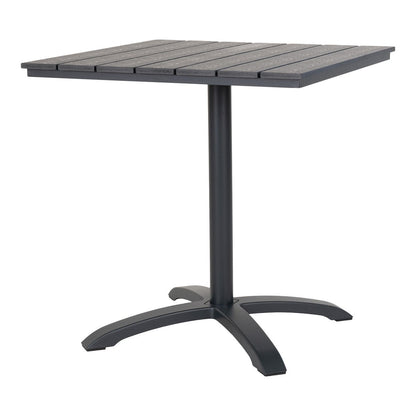 Chicago Bistro table – Gray non-wood top with black aluminum legs
