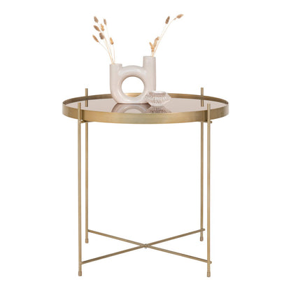 House Nordic Venezia Salontafel – Ø48 x H48 cm – Goud met Glas