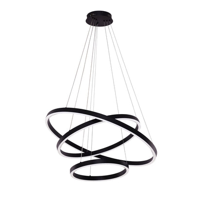 Neo Black 3-Ring Hanglamp – Dimbare LED Zwart |woon-meubel.nl