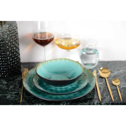 AULICA Soepkom Turquoise Groen Ø17,5 cm – Keramische Kom in Verre Landen-Stijl | woon-meubel.nl