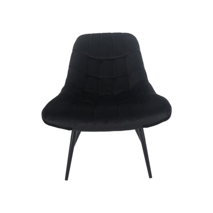 Fauteuil XXL fluweel zwart metaal zwart |woon-meubel.nl