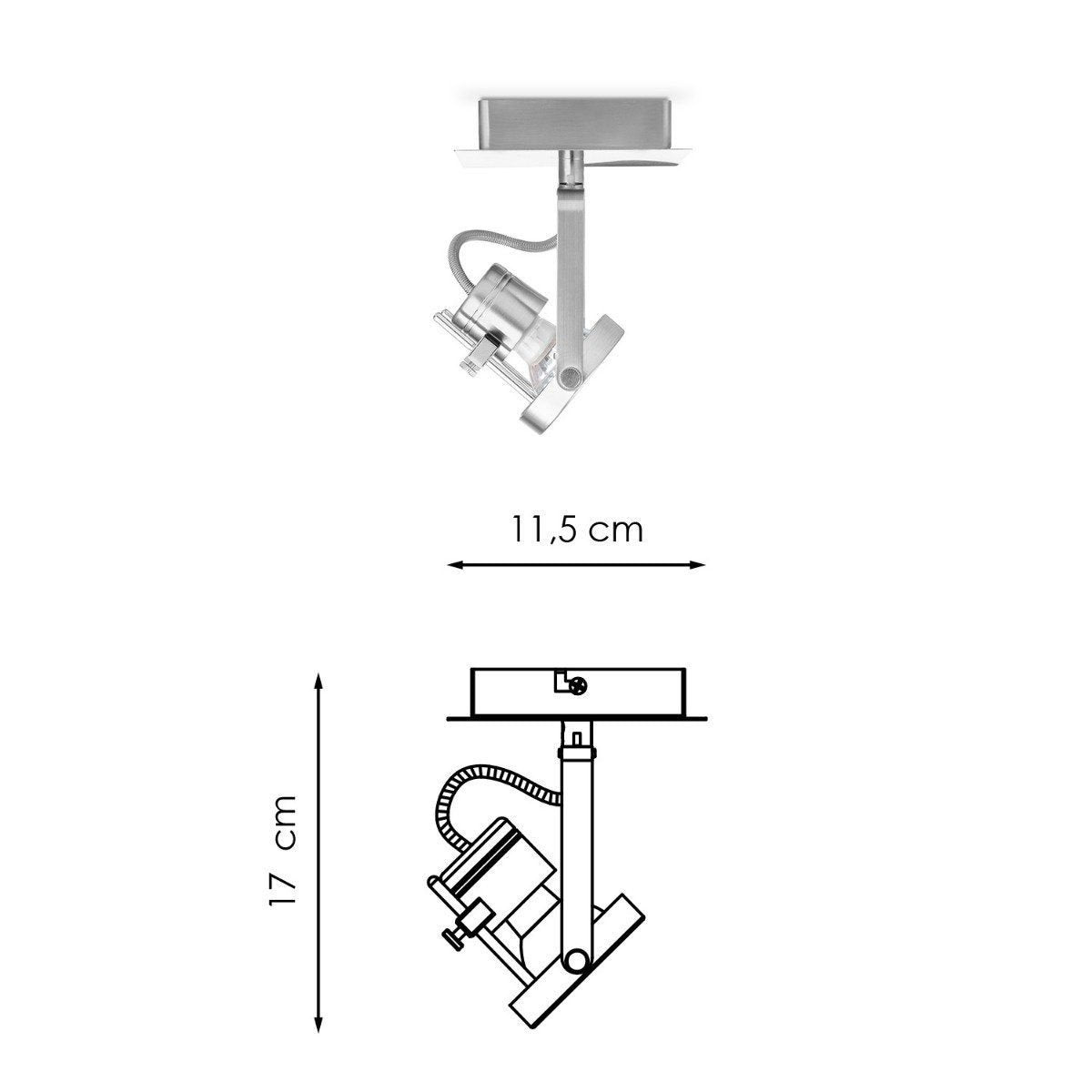 LED Wandspot Robo - dimbaar - geborsteld staal