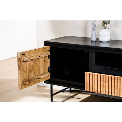 Meuble TV, 140 cm, B420 Acacia pur