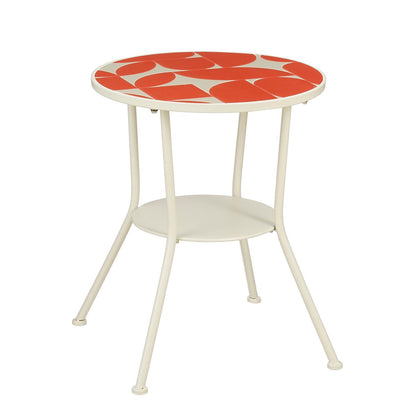 Bologna Bijzettafel Buiten Rood - Metaal - H60 x Ø50 cm |woon-meubel.nl