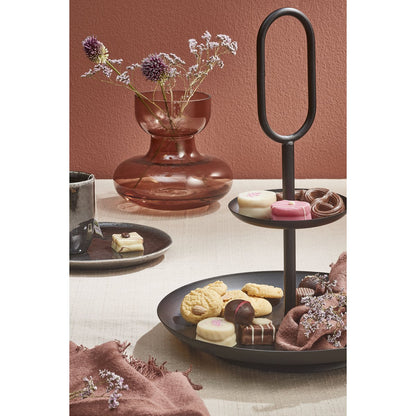 Rama Etagere 2 Layers - H36 x Ø28 cm - Metal - Black