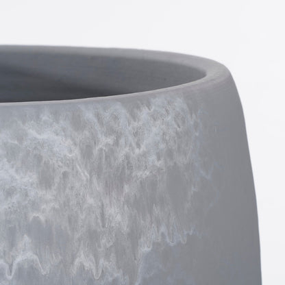 Cache-pot Lester - H31 x Ø33 cm - Terre cuite - Gris clair