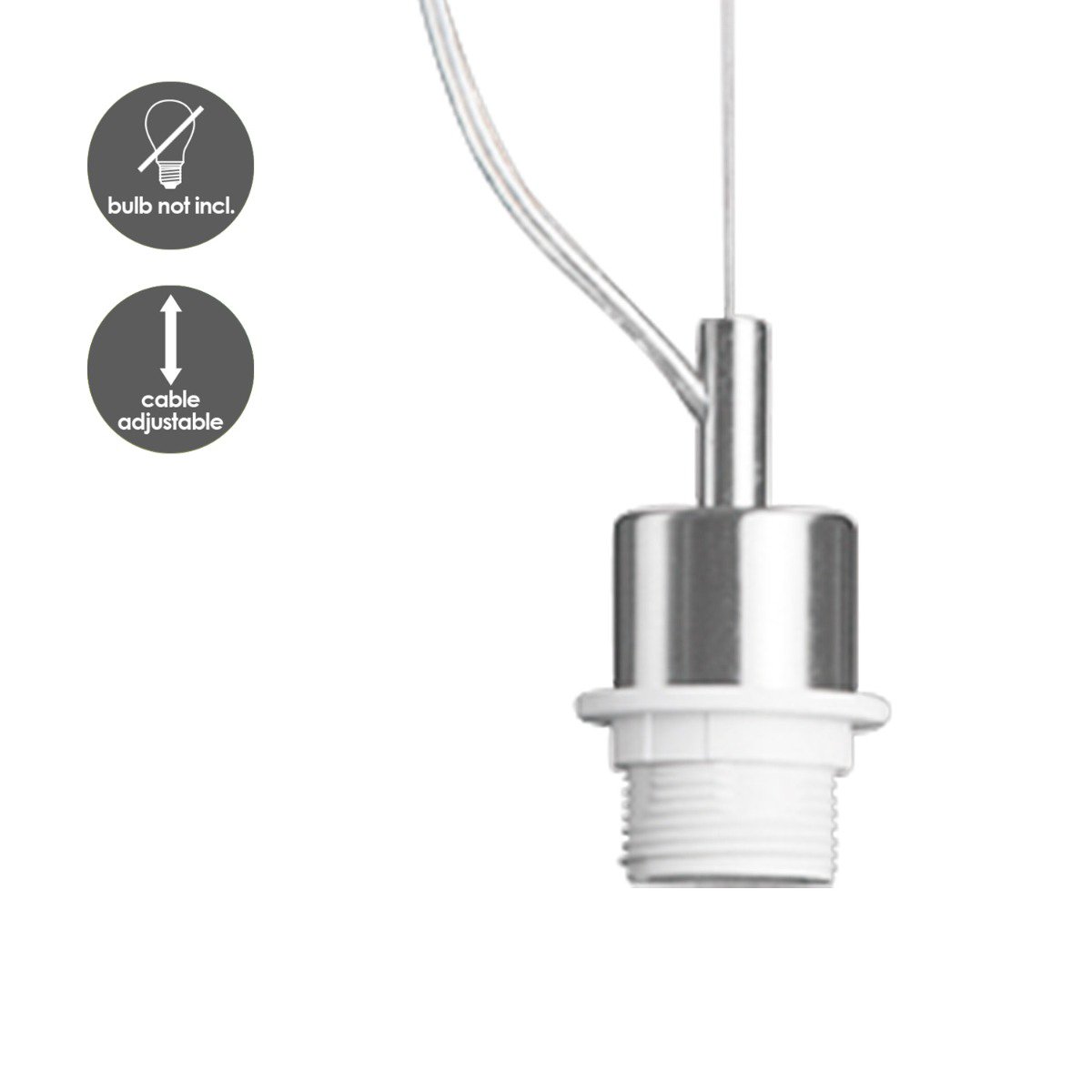 Hanglamp Deluxe met lampenkap, E27, warm wit, 16cm