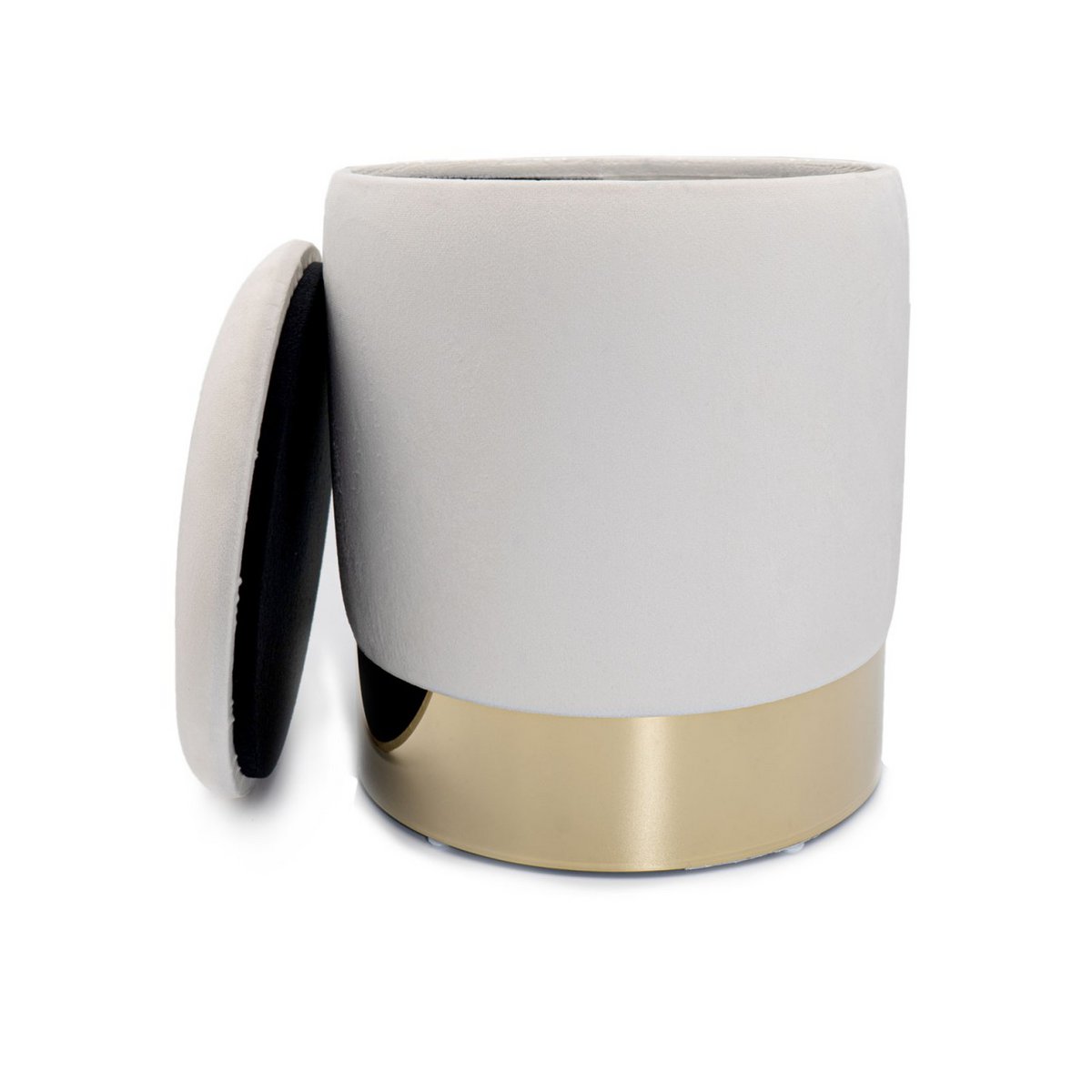 🛋️ Voglrieder Velours Hocker – Ø 31 x H 38 cm – Met Opbergruimte – Zachte Zithocker van Velours – Verkrijgbaar in 7 Kleuren