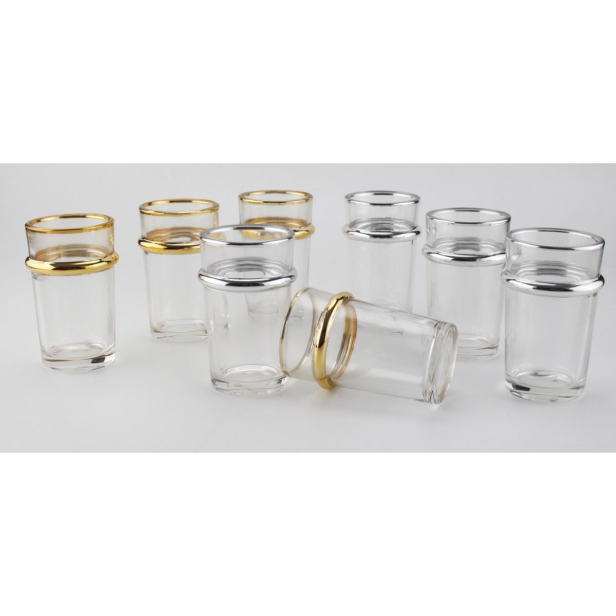 Set 6 Theeglazen met Zilveren Rand 175 ml – Aulica | woon-meubel.nl