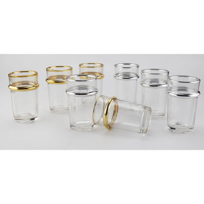 Set 6 Theeglazen met Zilveren Rand 175 ml – Aulica | woon-meubel.nl
