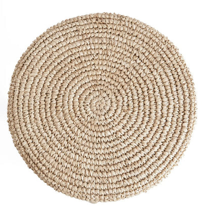 De Raffia-barkruk, teakhout, raffia |woon-meubel.nl