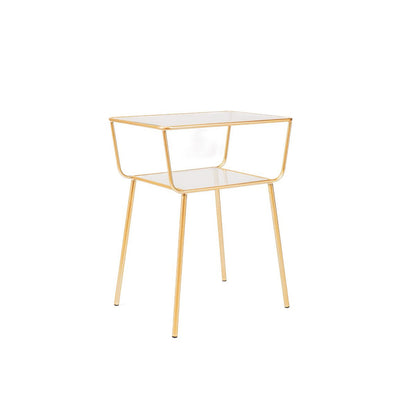 Side table / Bedside table - Metal &amp; Glass - Gold -50x35x60cm