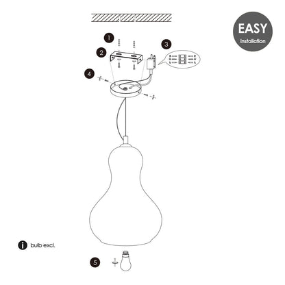 Hanging lamp Bello Big - Clear - 30x30x145cm