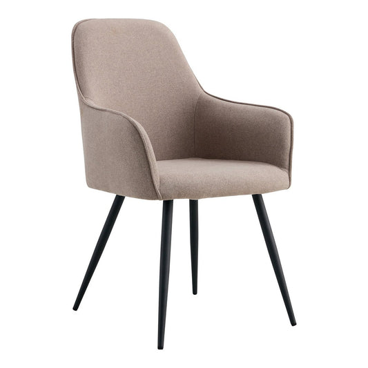 Harbo Dining Chair - Eetkamerstoel, steen met zwarte poten - Set van 2