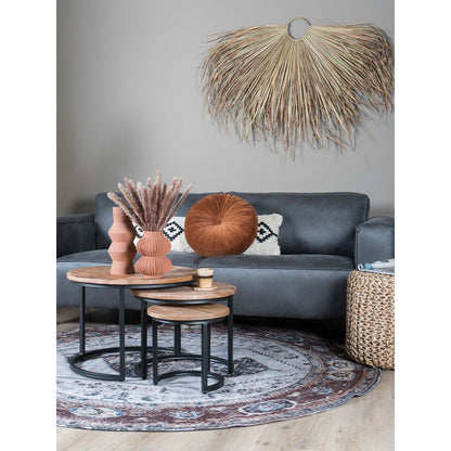 Salontafel Set van 3 - Industriële Salontafelset Jan - Mangohout | woon-meubel.nl