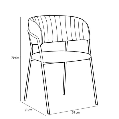 Moony Dining Chair - Velvet - Pink